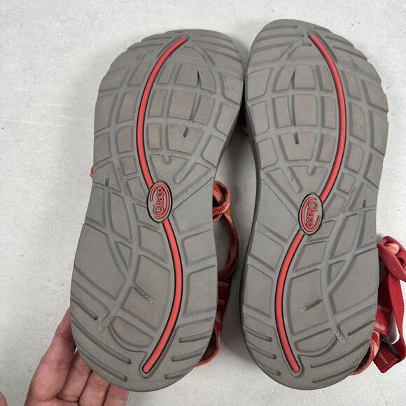 Chaco Sandals Womens Size 11 Red Orange Strappy Toe Loop Hiking Water Sport - Picture 8 of 8